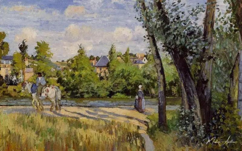 Un tableau impressionniste capturant la lumière du soleil sur un paysage